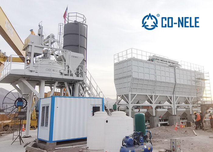 CMP1500 planetary mixer for concrete for precast component production in South America.