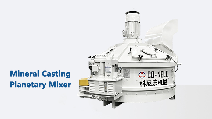 Mineral casting planetary mixer