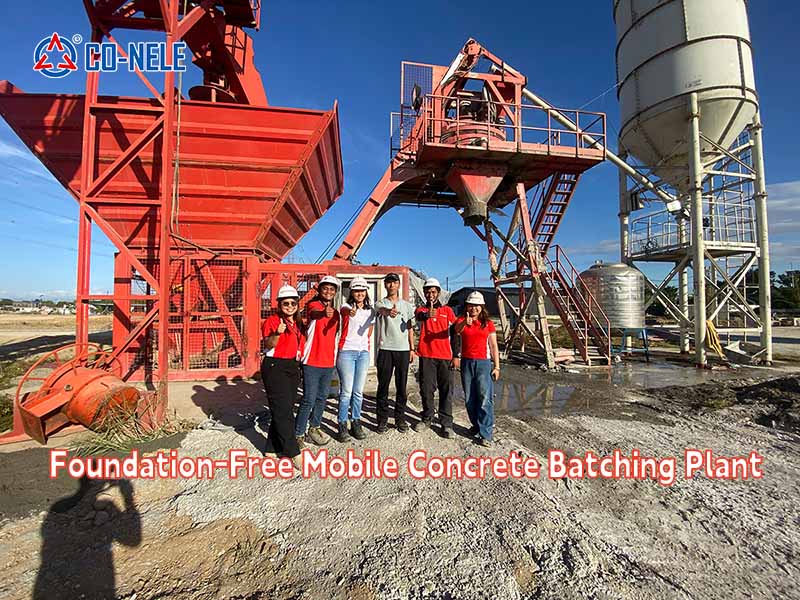 CO-NELE 25m³/h Foundation-Free Mobile Concrete Batching Plant | Successful Construction Equipment Project in the Philippines