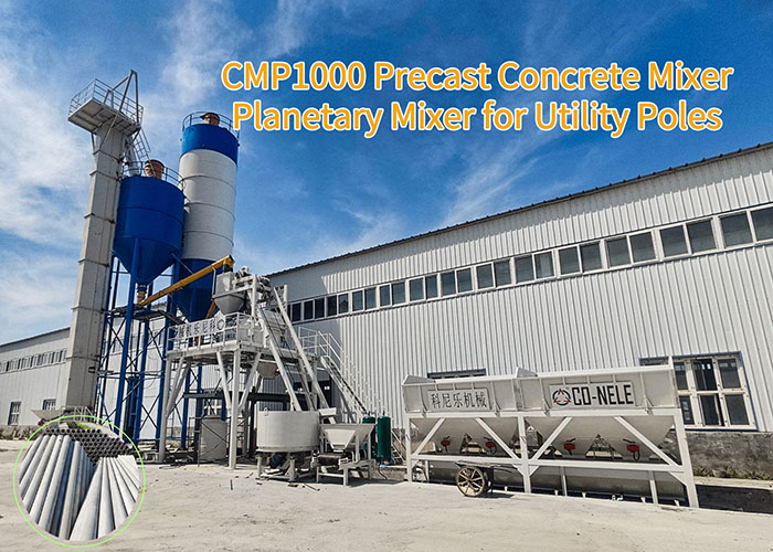 1m³ Precast Concrete Utility Poles Planetary Mixer in Southeast Asian