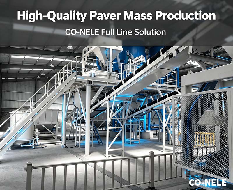 CMP1000 and CMPS330 dual mixing system for paver base and color mortar mixing