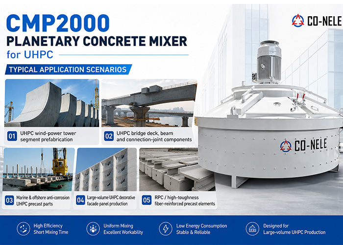 CMP2000 Planetary Concrete Mixer | 2m³ UHPC Production Mixing Unit