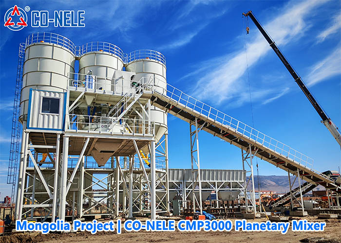Mongolia Batching Plant Project: CO-NELE CMP3000 Planetary Concrete Mixer for Utility Pole