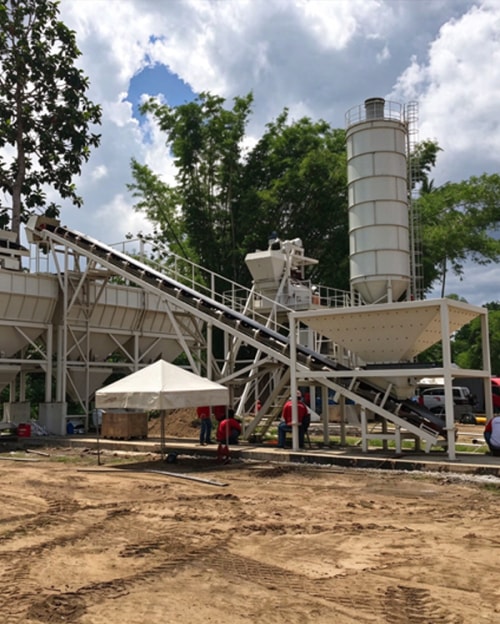 CO-NELE 60m³/h precast concrete plant with CMP1000 planetary mixer installed in Philippines for precast wall panels and floor slabs